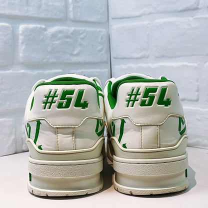 Louis Vuitton Green White Trainer Low-Top Sneakers 0079