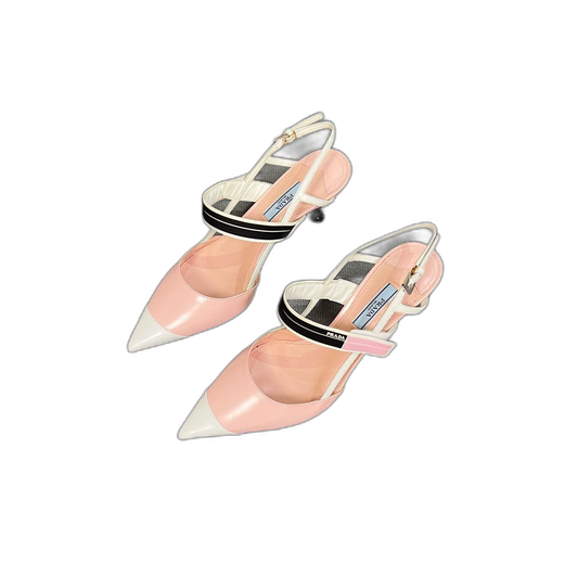 Prada Pink White High Heel Shoes