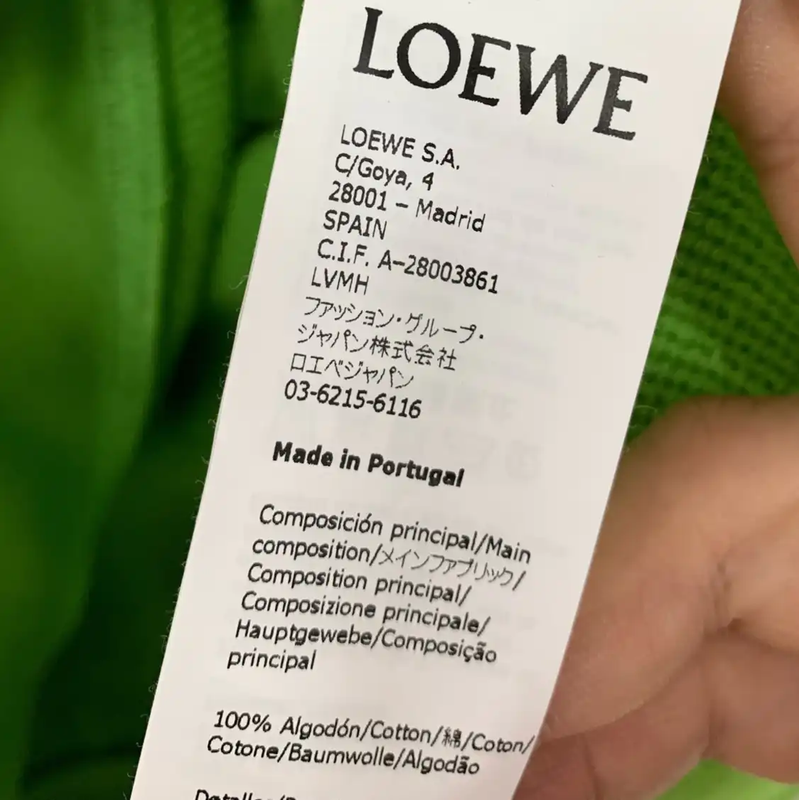 Loewe Green Cotton Long Sleeve Hoodie for Men 0089