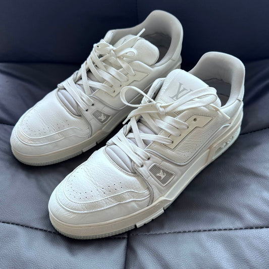 Louis Vuitton White Cement Trainer Sneakers 0079