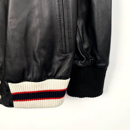 Gucci Black Logo Leather Jacket