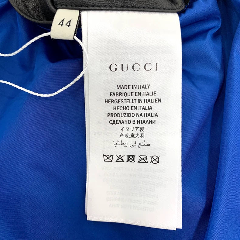 Gucci Black Logo Leather Jacket