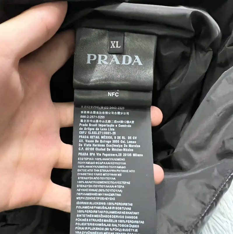 Prada Men's Black Puffer Jacket Size XL
