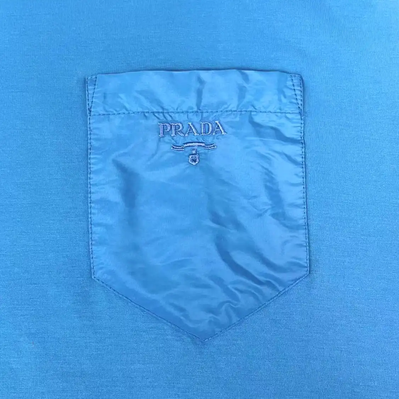 Prada Men's Logo T-Shirt in Blue