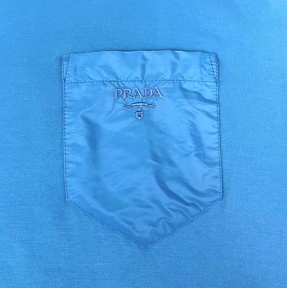 Prada Men's Logo T-Shirt in Blue