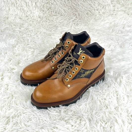 Louis Vuitton Brown Lace-Up Ankle Boots 0079