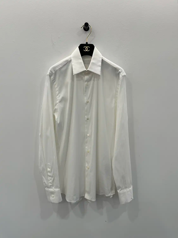 Prada White Cotton Long Sleeve Shirt