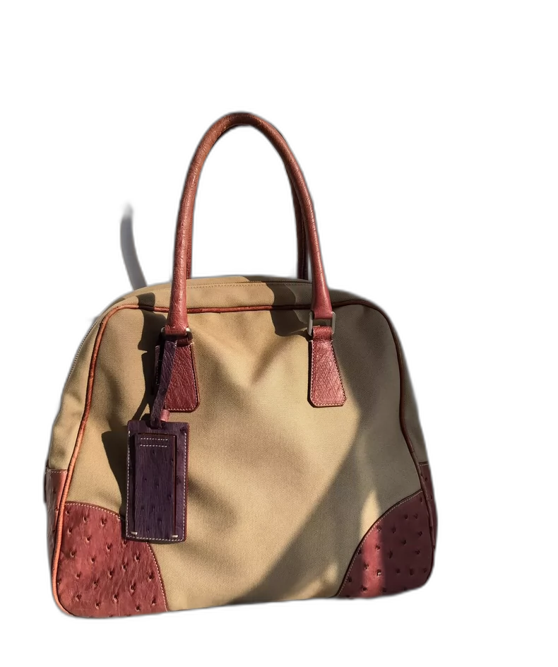 Vintage Prada Ostrich Bowling Bag