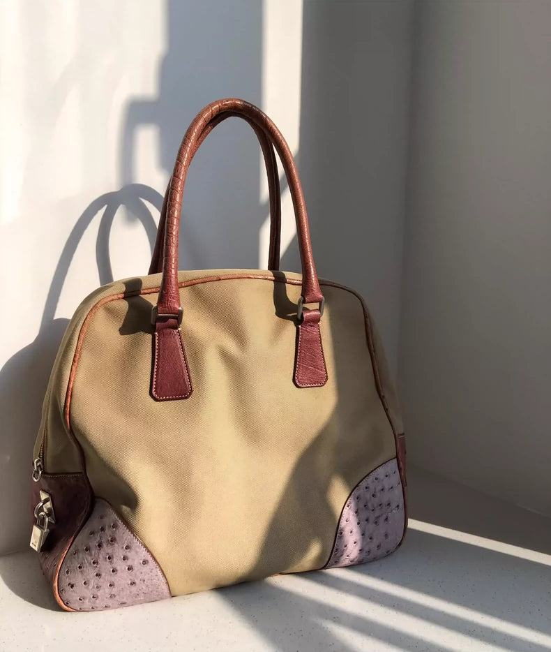 Vintage Prada Ostrich Bowling Bag