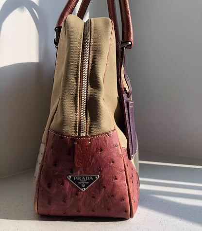 Vintage Prada Ostrich Bowling Bag