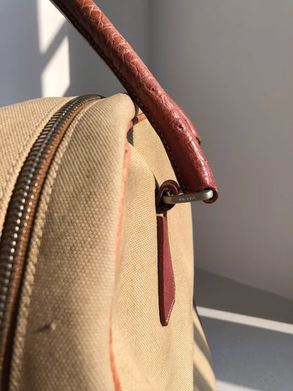 Vintage Prada Ostrich Bowling Bag