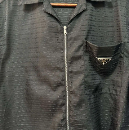 Prada Black Cotton Short Sleeve Shirt