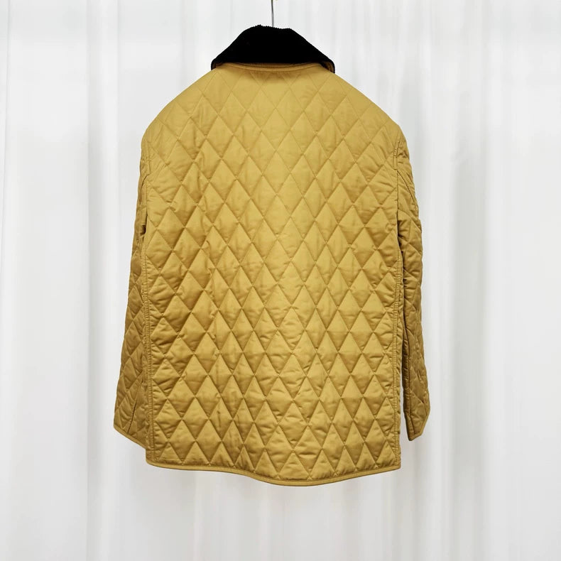 Burberry Quilted Gold Button Coat-yf