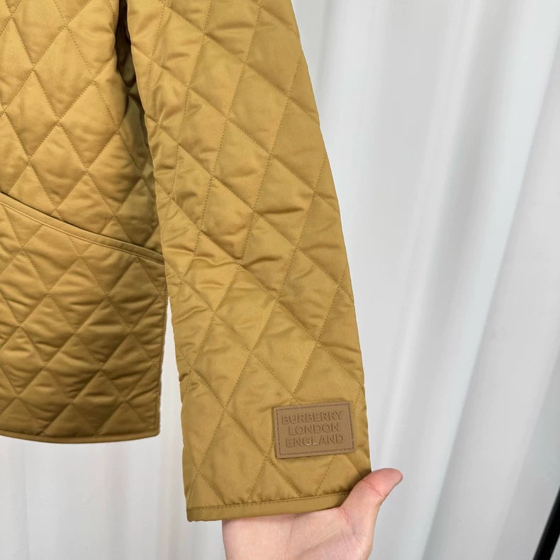 Burberry Quilted Gold Button Coat-yf