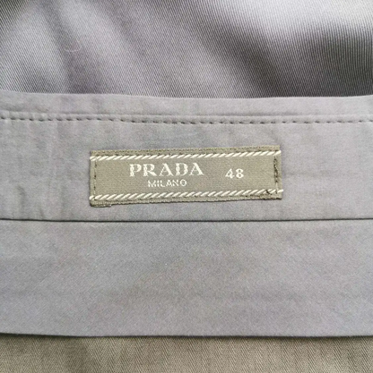 Prada Black Cotton Embroidered Logo Men's Shorts