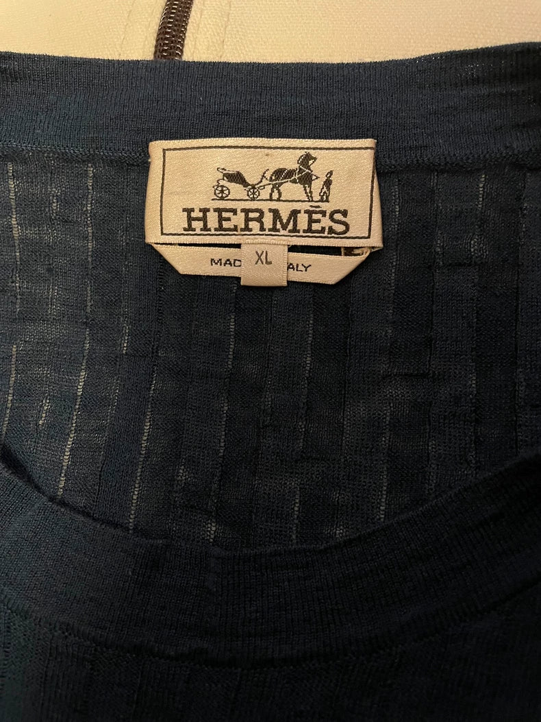Hermes Cotton Linen Blend Short Sleeve T-Shirt