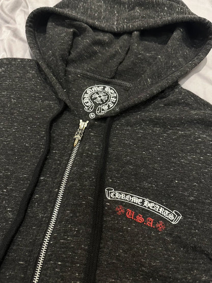 Chrome Hearts Zipper Hoodie with Print