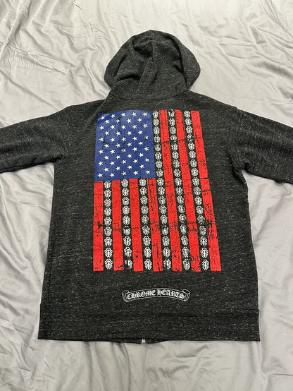 Chrome Hearts Zipper Hoodie with Print