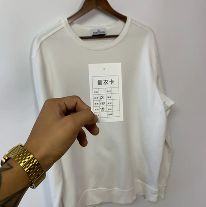 Stone Island White Cotton Sweatshirt for Men 0089