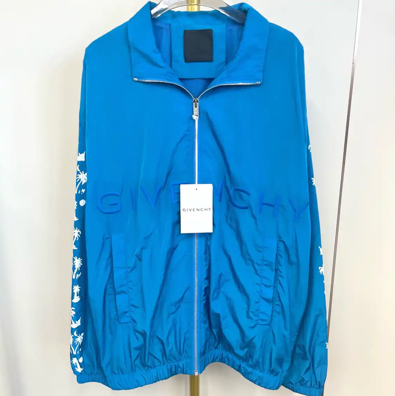 Givenchy Blue Men's Jacket with Logo Design 0089
