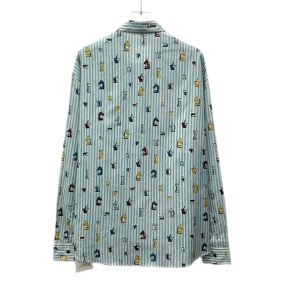 Hermes Cartoon Print Long Sleeve Shirt