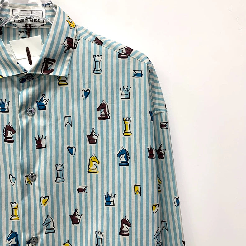 Hermes Cartoon Print Long Sleeve Shirt
