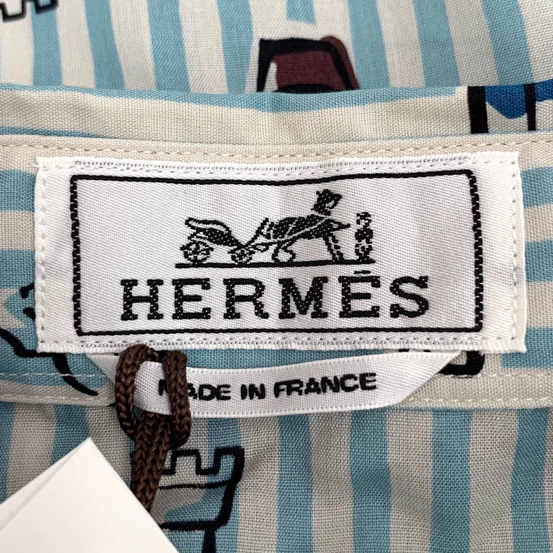 Hermes Cartoon Print Long Sleeve Shirt