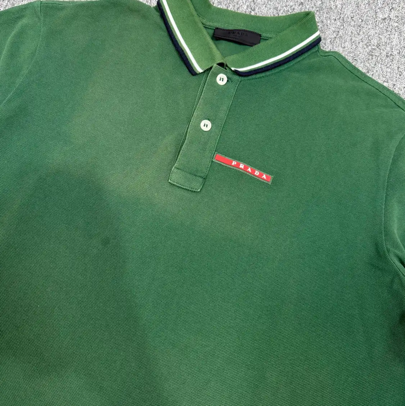 Prada Green Cotton Men's Polo Shirt