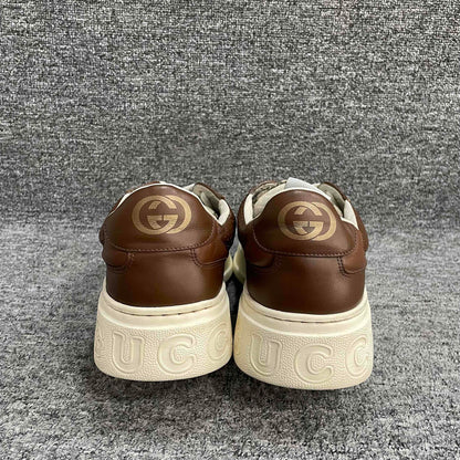 Gucci Brown Canvas Lace-Up Stylish Sneakers 0079