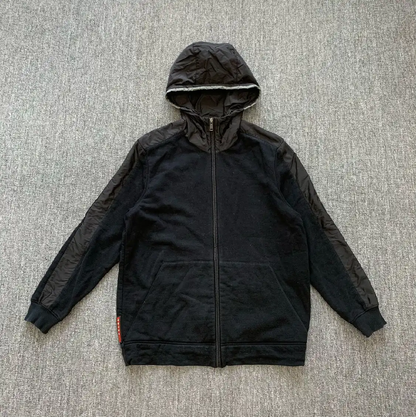 Prada Black Cotton Hooded Jacket for Men