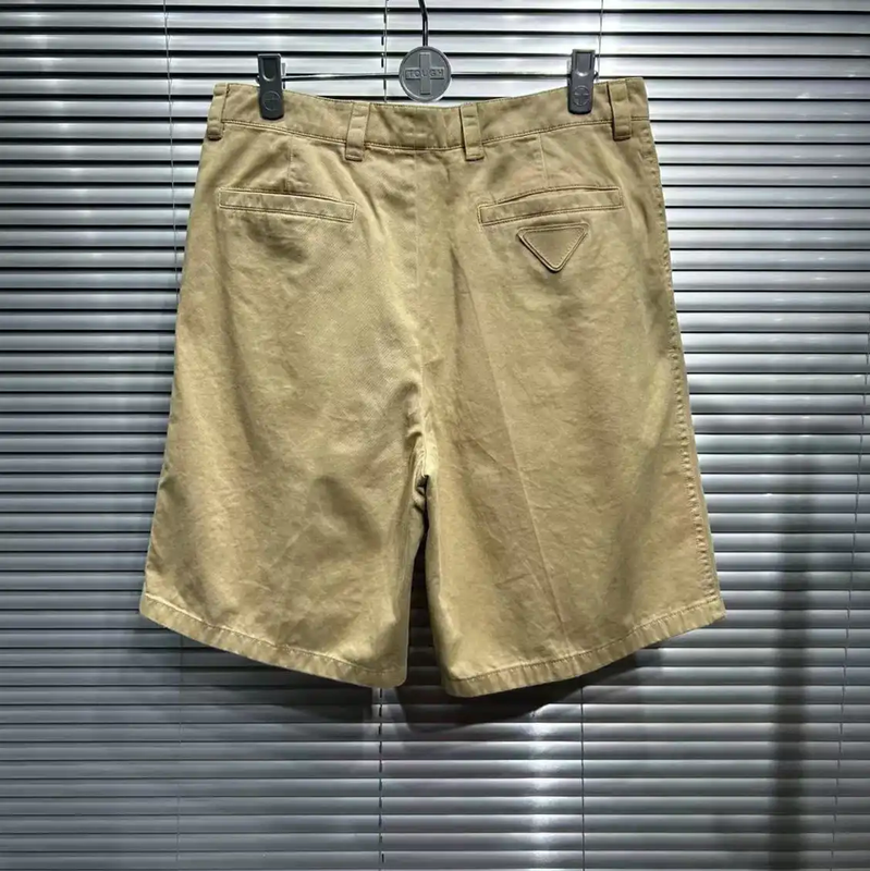 Prada Khaki Cotton Casual Shorts for Summer