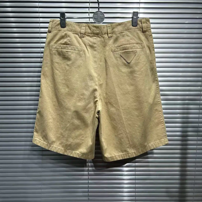 Prada Khaki Cotton Casual Shorts for Summer