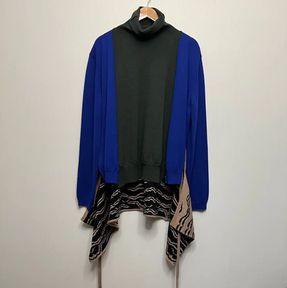 LOEWE Color Block Wool Knit Sweater 0089