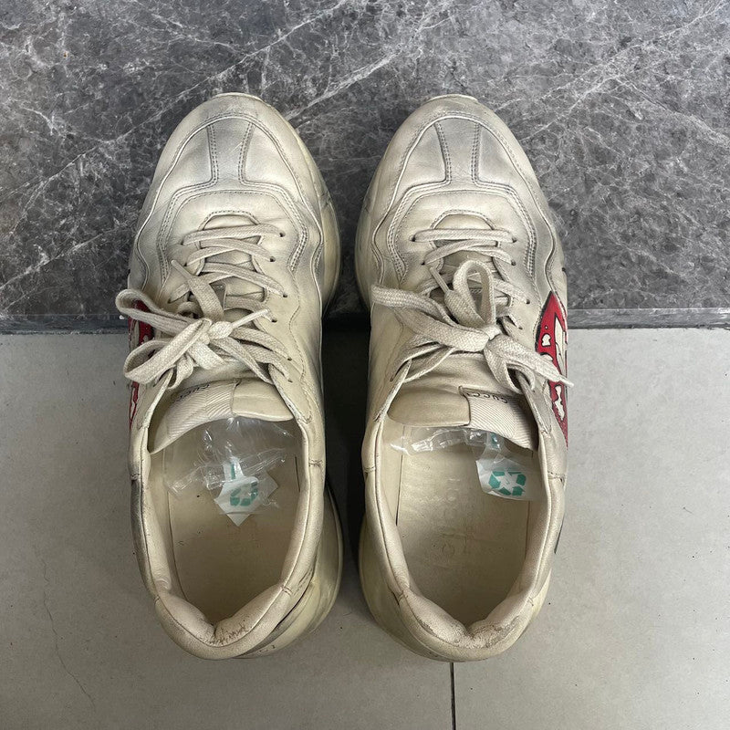 Gucci Rhyton Leather Lip Print Casual Sneakers 0079