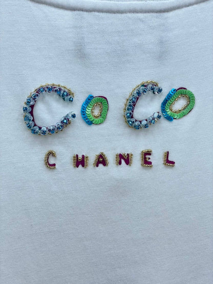 Chanel Colorful Logo Short Sleeve T-Shirt