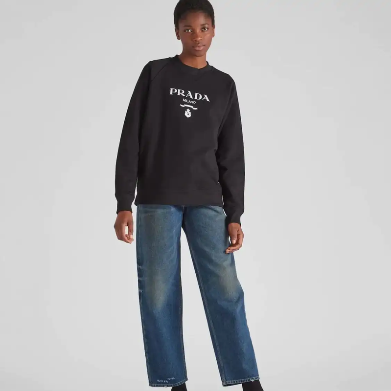 Prada Men's Black Cotton Sweatshirt