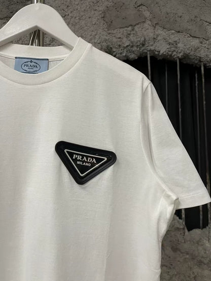Prada Triangle Logo Short Sleeve T-Shirt