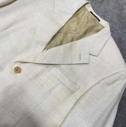 Givenchy Khaki Linen Blend Long Sleeve Jacket 0089