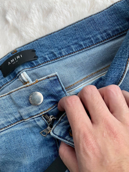 Amiri Worn Look Distressed Jeans