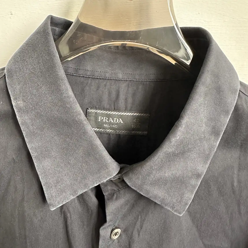 Prada Black Cotton Long Sleeve Shirt