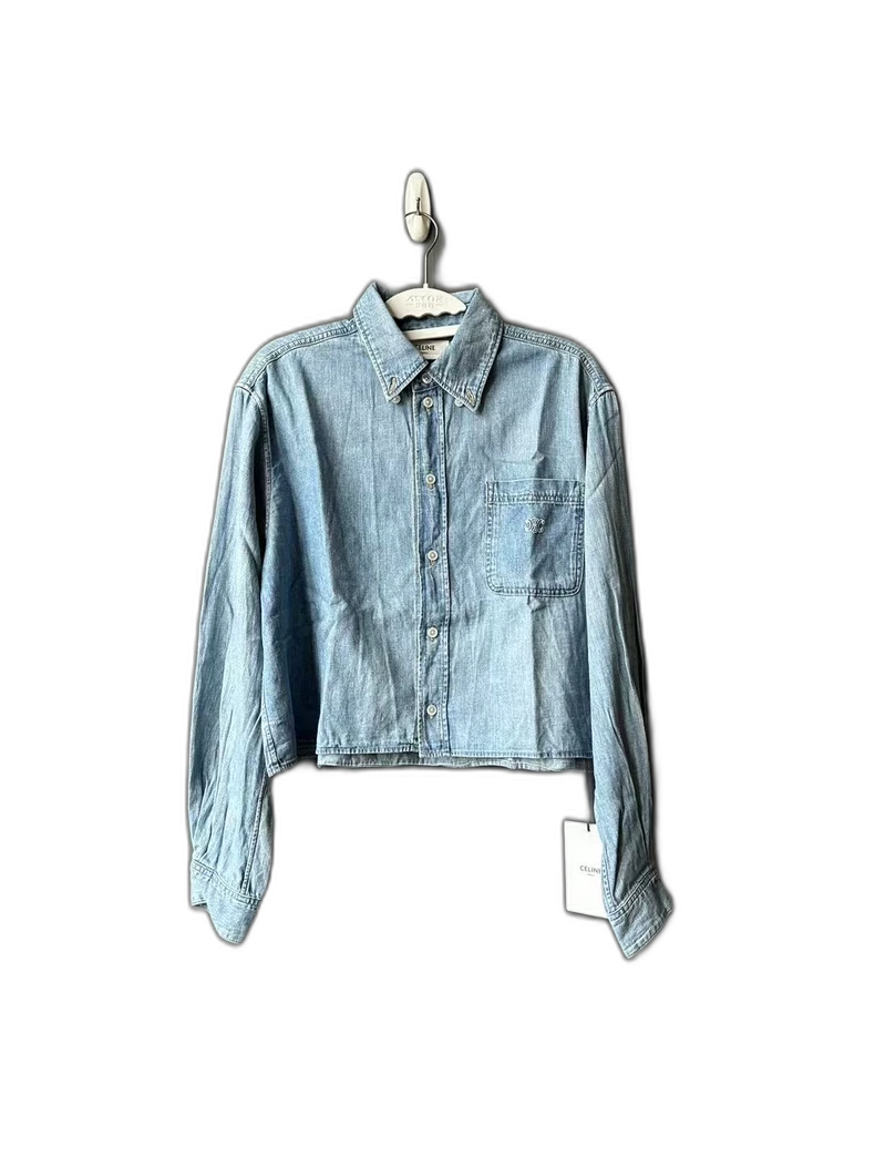 Celine Denim Cropped Shirt Size S