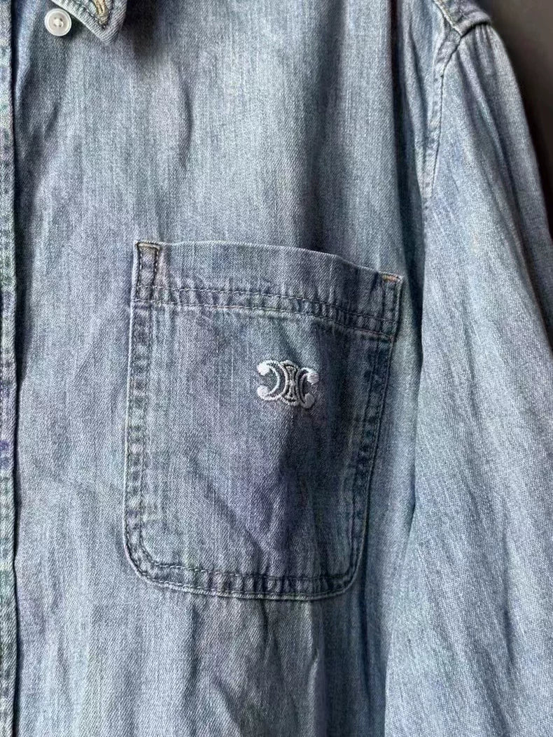 Celine Denim Cropped Shirt Size S