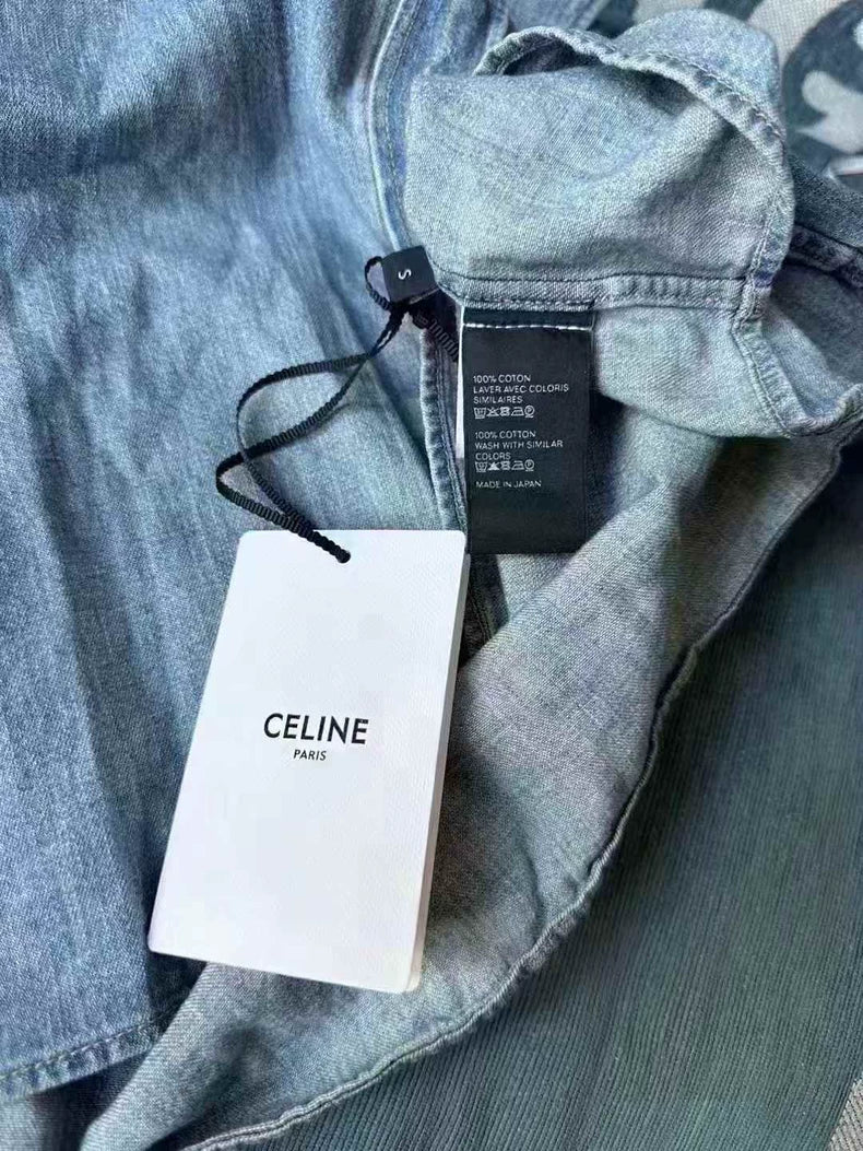 Celine Denim Cropped Shirt Size S