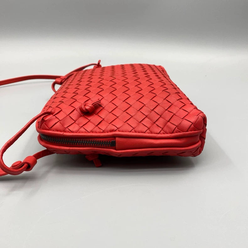 BV Woven Leather Crossbody Bag