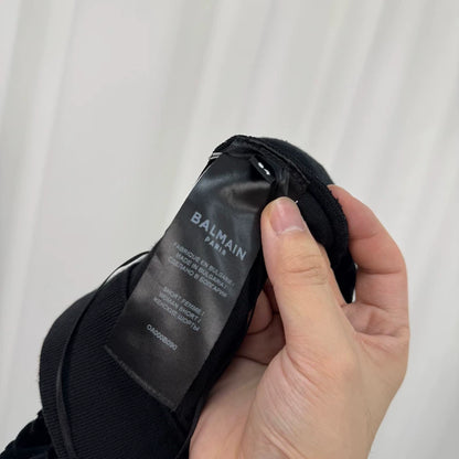 Balmain Flocked All-Over Print Black Shorts-yf