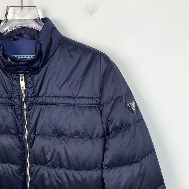 Prada Navy Puffer Jacket with Logo