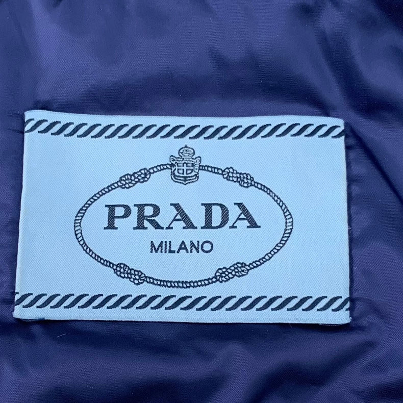 Prada Navy Puffer Jacket with Logo