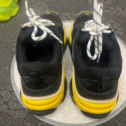 Balenciaga Black Yellow Triple S Sneakers