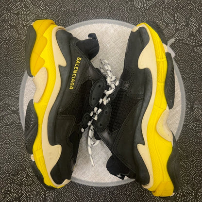 Balenciaga Black Yellow Triple S Sneakers