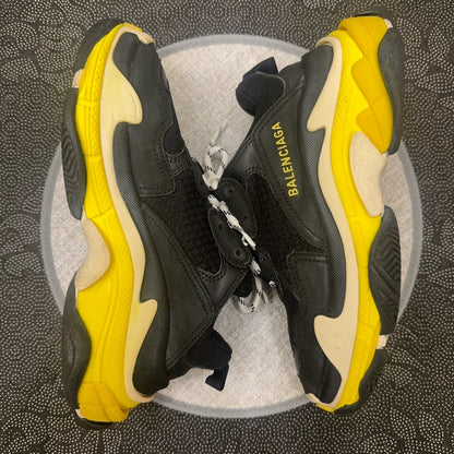 Balenciaga Black Yellow Triple S Sneakers